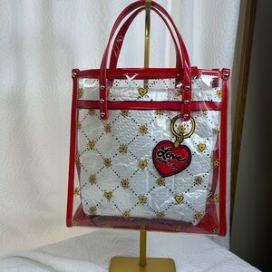 Brighton Red and White Heart Tote
